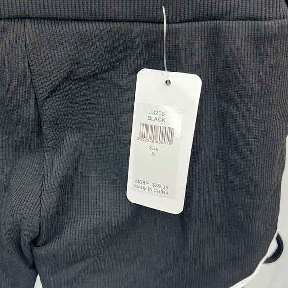 🆕Lydaa Ribbed Zip Up Jacket & Short Set Hooded Jacket W/Pockets Black S,M,L,XL - Picture 9 of 11